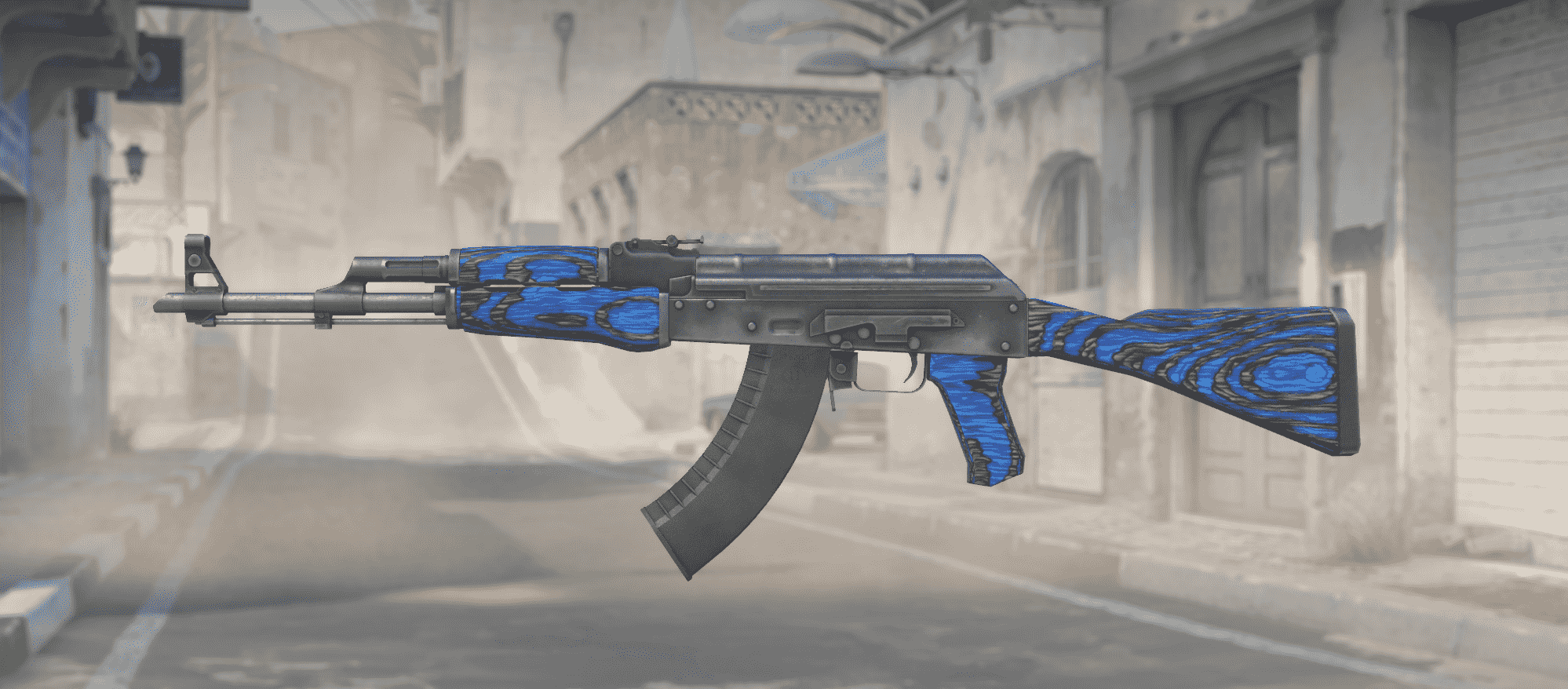 AK-47 blått laminat