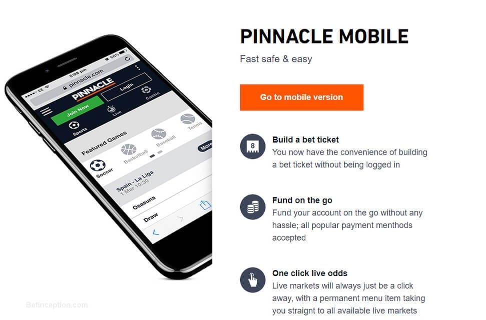 Aplicativo móvel Pinnacle
